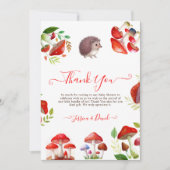 Carte De Remerciements Champignons Rouge Aquarelle Forêt Baby shower rust (Devant)