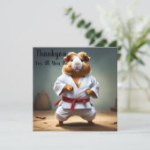 Carte De Remerciements **"Champion du karaté : le cochon de Guinée sans p (Debout devant)