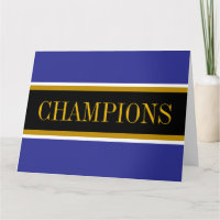 CHAMPIONS Bleu Royal Noir Blanc Rayures de Course