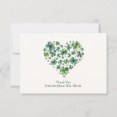 Carte De Remerciements Chanceux en amour Shamrock Heart Enterrement de vi (Devant)