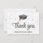 Carte De Remerciements Chapeau de remise de diplôme de mathématiques noir (Devant)