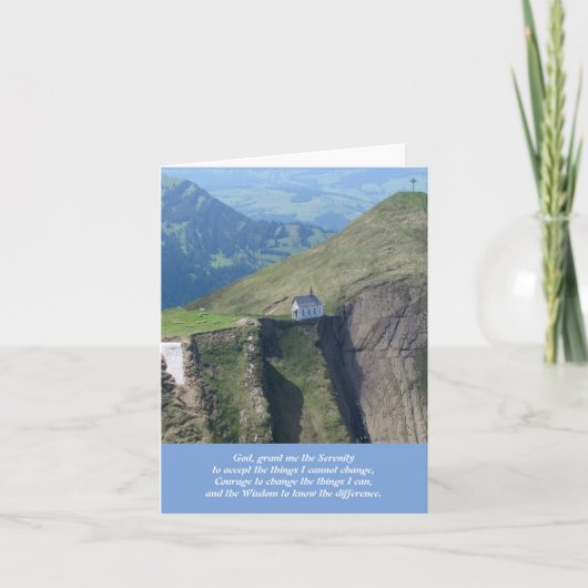 Carte De Remerciements Chapelle dans les Alpes suisses (Devant)