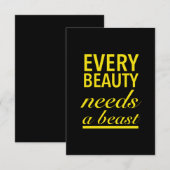 Carte De Remerciements Chaque beauté a besoin d'un beast jaune (Devant / Derrière)