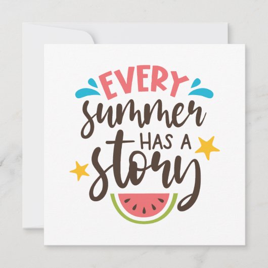 Carte De Remerciements Chaque été a une histoire, Aventures d'été (Devant)