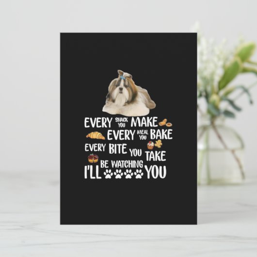 Carte De Remerciements Chaque friandise que vous faites Chaque repas que (Debout devant)