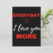 Carte De Remerciements Chaque jour, je t'aime plus (Debout devant)