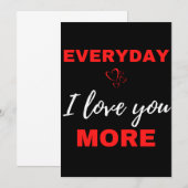 Carte De Remerciements Chaque jour, je t'aime plus (Devant / Derrière)