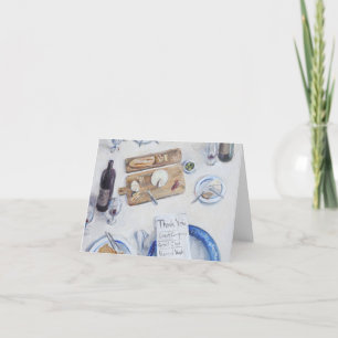 Carte de remerciements - Charcuterie - Vin - Froma