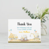 Carte De Remerciements Charges De Camion De Construction Anniversaire Amu (Debout devant)