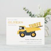 Carte De Remerciements Chariot de construction n'importe quel âge Anniver (Debout devant)
