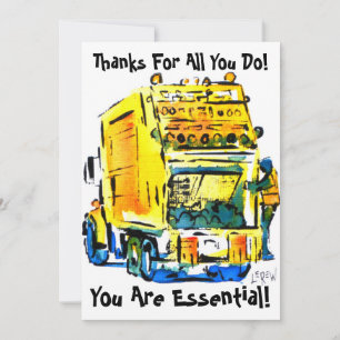 Carte De Remerciements Chariot Jaune