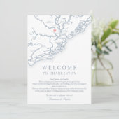 Carte De Remerciements Charleston SC Mariage Bienvenue Itinéraire Dusty B (Debout devant)