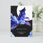 Carte De Remerciements Charmant anniversaire Howling Wolf (Debout devant)