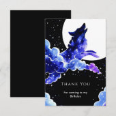 Carte De Remerciements Charmant anniversaire Loup Hurlant (Devant / Derrière)