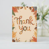 Carte De Remerciements Charmant Charme Whimsical Automne automne (Debout devant)