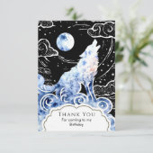 Carte De Remerciements Charmants enfants Loup Anniversaire (Debout devant)