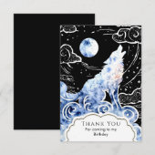 Carte De Remerciements Charmants enfants Loup Anniversaire (Devant / Derrière)