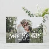 Carte De Remerciements Charme brossé Couleur modifiable Enregistrer La Ca (Debout devant)