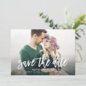 Carte De Remerciements Charme brossé COULEUR MODIFIABLE Enregistrer La Ca (Debout devant)