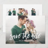 Carte De Remerciements Charme brossé COULEUR MODIFIABLE Enregistrer La Ca (Devant / Derrière)