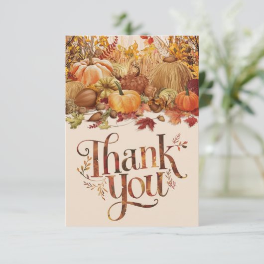 Carte De Remerciements Charme Enchanté automne automne (Debout devant)