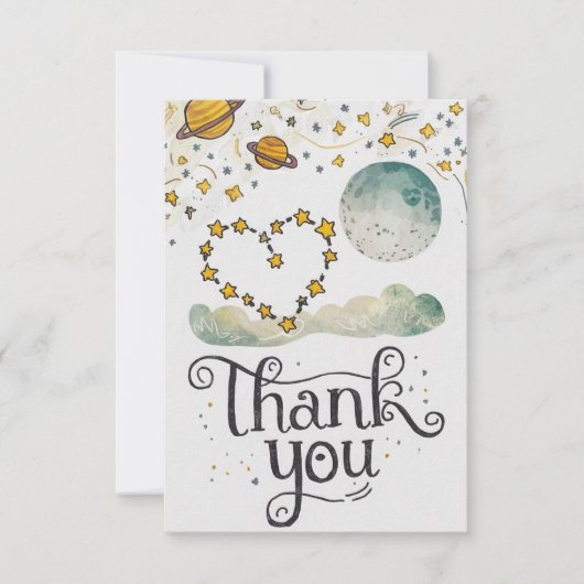 Carte De Remerciements Charme mystique Ciel céleste (Devant)