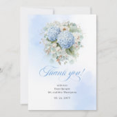Carte De Remerciements Charming Blue Hydrangea Eucalyptus thank you card (Devant)