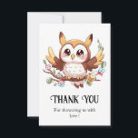 Carte De Remerciements Charming Cute Owl Baby shower<br><div class="desc">Partagez votre appréciation avec notre Charming Cute Owl Baby shower Thank You Cards. Avec des modèles de choux mignons, ces cartes ajoutent une touche délicieuse à votre gratitude. Faites savoir à vos invités à quel point leur présence et leurs cadeaux vous ont été offerts avec ces notes de remerciement magnifiquement...</div>