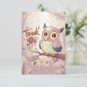 Carte De Remerciements Charming Editable Owl (Debout devant)