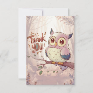 Carte De Remerciements Charming Editable Owl