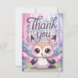 Carte De Remerciements Charming Little Owl