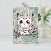 Carte De Remerciements Charming Owl coloré (Debout devant)