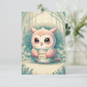Carte De Remerciements Charming Owl simple (Debout devant)