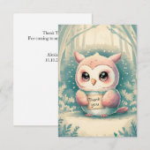 Carte De Remerciements Charming Owl simple (Devant / Derrière)