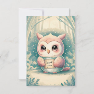 Carte De Remerciements Charming Owl simple