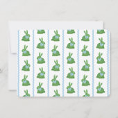 Carte De Remerciements Charming Topio Rabbit Blue Bow Boy Baby shower (Dos)