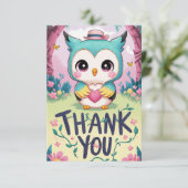 Carte De Remerciements Charming Whimsical Owl (Debout devant)