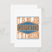 Carte De Remerciements Charpentier - Ce n'est pas un métier, c'est une mi (Devant / Derrière)