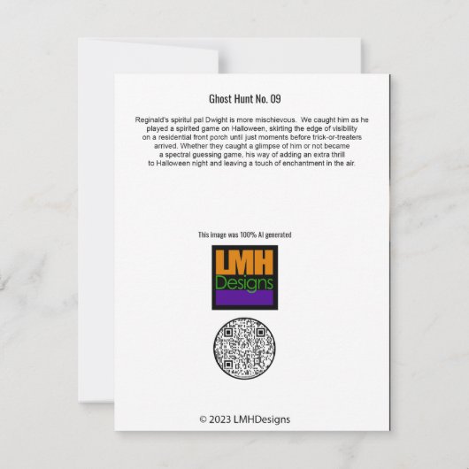 Carte De Remerciements Chasse aux fantômes no 09 (Dos)