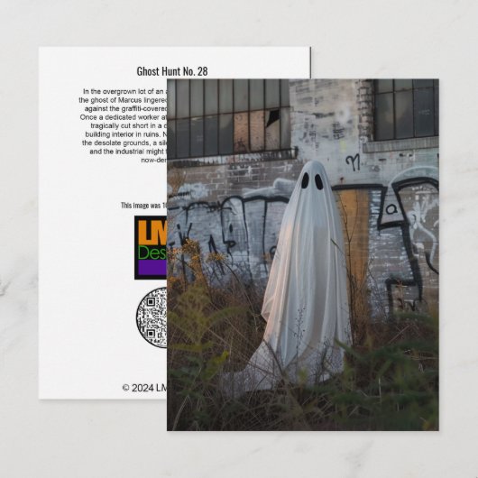 Carte De Remerciements Chasse aux fantômes no 28 (Devant / Derrière)