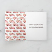 Carte De Remerciements Chasse aux oeufs de Pâques de Camion rose (Intérieur)