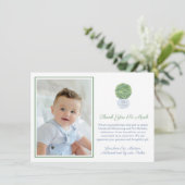 Carte De Remerciements Chasseur Bleu classique Famille clé grecque verte  (Debout devant)