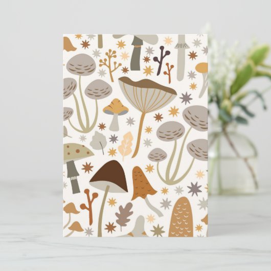 Carte De Remerciements Chasseur de champignons Champignons du milieu du s (Debout devant)