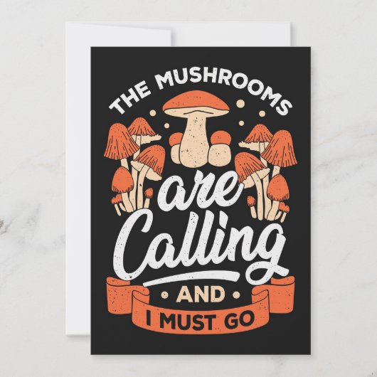 Carte De Remerciements Chasseur De Champignons Les Champignons Appelent (Devant)