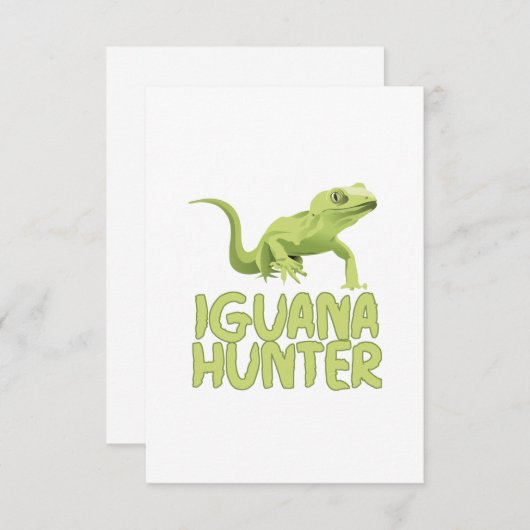 Carte De Remerciements Chasseur d'Iguana (Devant / Derrière)
