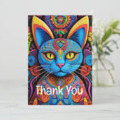 Carte De Remerciements Chat abstrait aux yeux jaunes  (Debout devant)