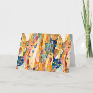 Carte De Remerciements chat arc-en-ciel Abstrait