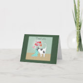 Carte De Remerciements Chat avec Fleurs dans Boot Whimsical Quirky Cat Ar (Devant)