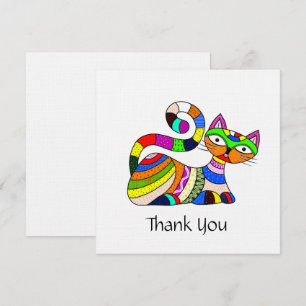 Carte De Remerciements Chat coloré