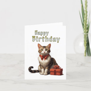 Carte De Remerciements chat d'anniversaire heureux